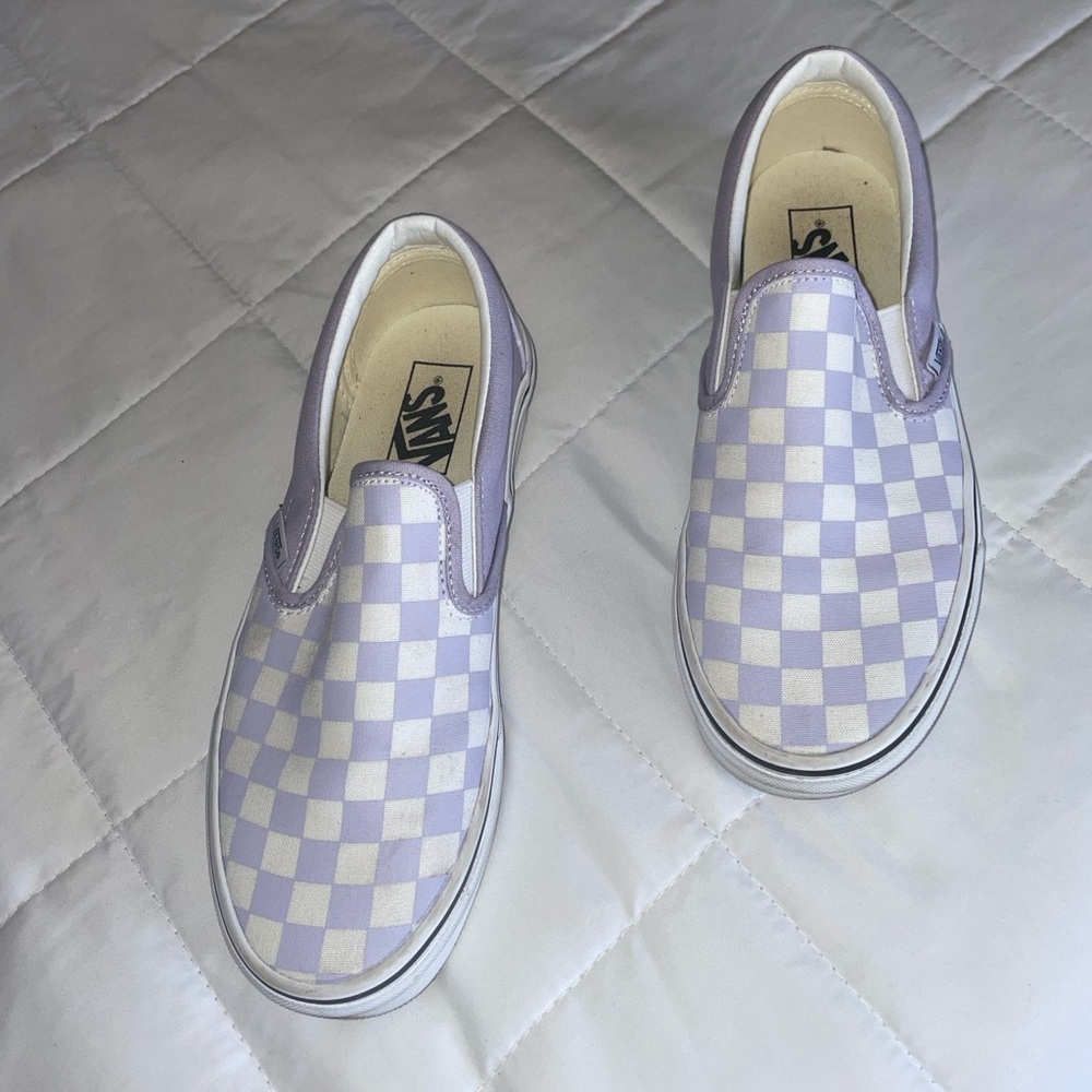 Vans Kids Slip-On Shoes - Purple Checkered